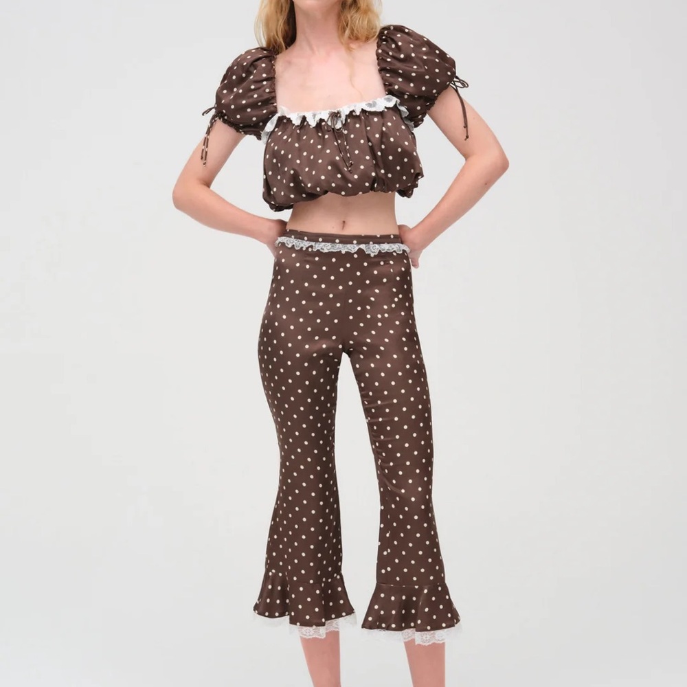 Chocolate Brown Polka Dot set